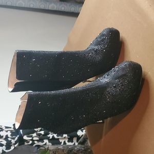 Lauren Lorraine Black rhinestone booties